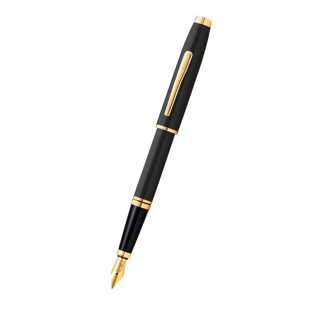 Coventry Classic Black Lacquer with Gold Tone Appointments Fine Nib Fountain Pen