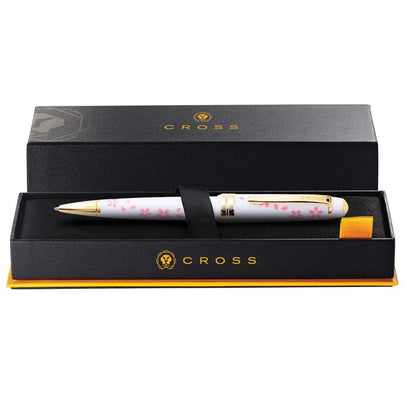 Cross Bailey Light Cherry Blossom Glossy White Resin with Gold PVD Appointments Ballpoint Pen