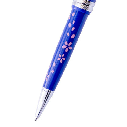 Cross Bailey Light Cherry Blossom Glossy Blue Resin with Polished Chrome Appointments Ballpoint Pen