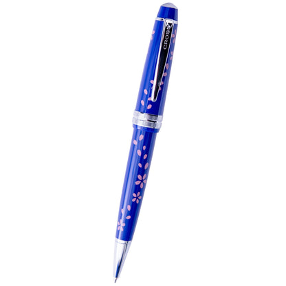 Cross Bailey Light Cherry Blossom Glossy Blue Resin with Polished Chrome Appointments Ballpoint Pen