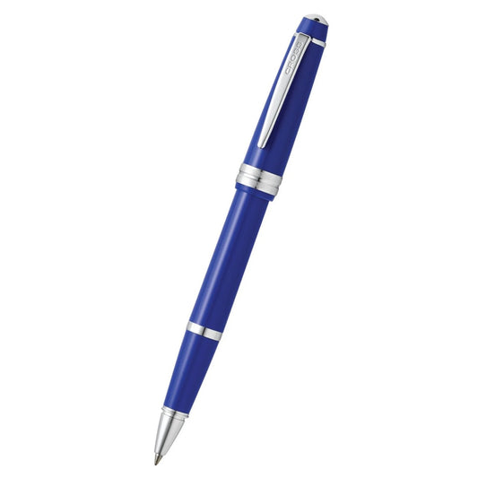 Cross Bailey Light™ Polished Blue Resin with Polished Chrome Appointments Fine-Tip Rollerball Pen