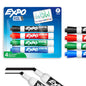 80074 Expo Low Odor Dry Erase Whiteboard Marker, Chisel Tip, Pack of 4 Colors