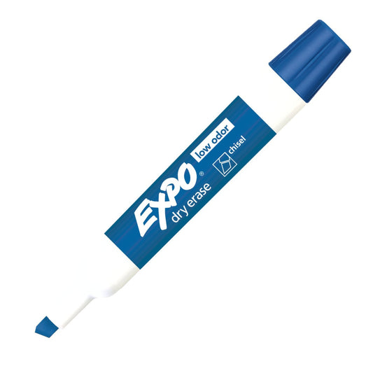 Expo 80003 2 Low Odor Dry Erase Marker, Chisel Tip, Blue