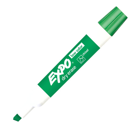 Expo 80004 2 Low Odor Dry Erase Marker, Chisel Tip, Green