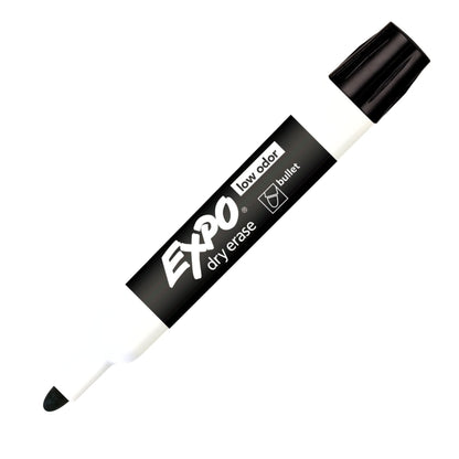 Expo 82001 2 Low Odor Dry Erase Marker, Bullet Tip, Black
