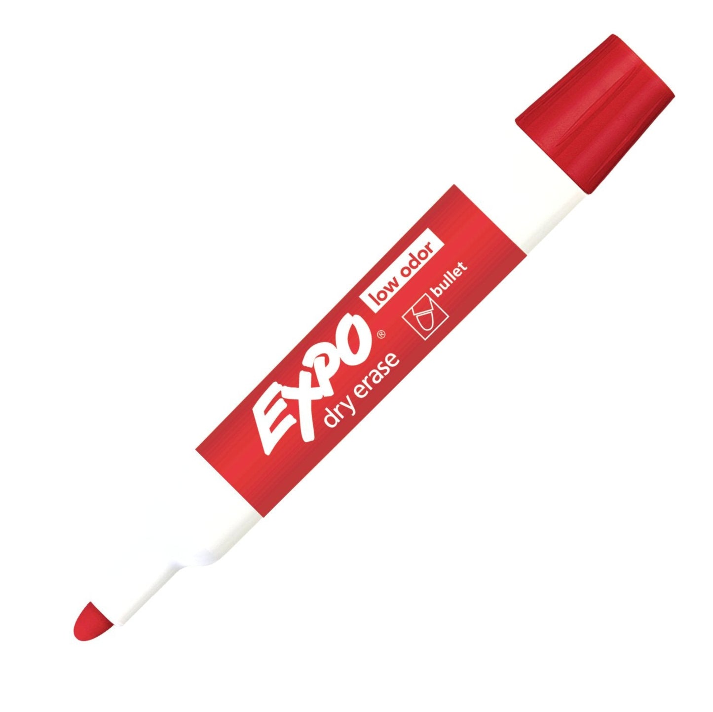 Expo 82002 2 Low Odor Dry Erase Marker, Bullet Tip, Red