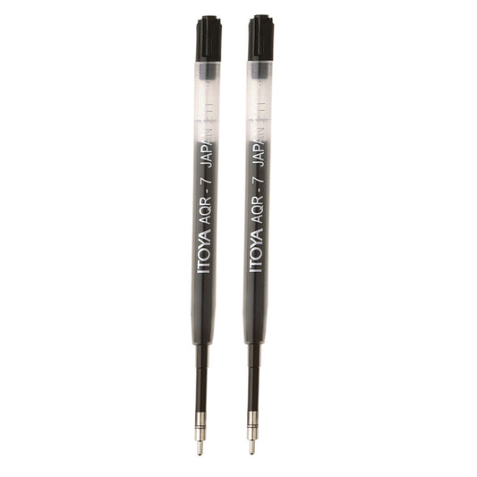 Itoya AQR7BP-BK Aqua Roller Refill, 0.7mm, 2 pack, Black