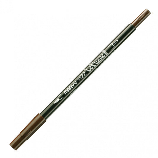 Marvy Le Plume Ii Double Ended Watercolor Marker, Dk Brown