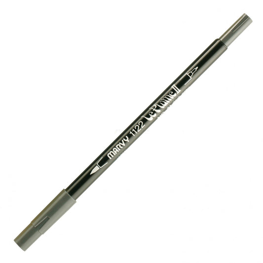 Marvy Le Plume Ii Double Ended Watercolor Marker, Dk Grey