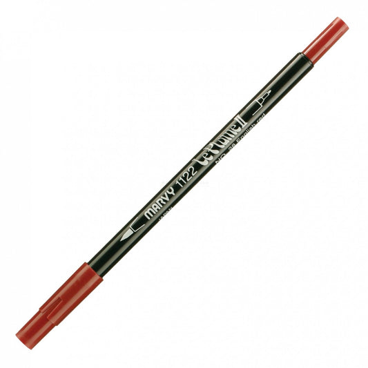 Marvy Le Plume Ii Double Ended Watercolor Marker, English Red