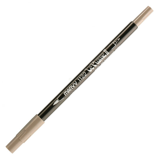 Marvy Le Plume Ii Double Ended Watercolor Marker, Brownish Grey