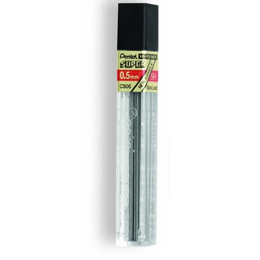 Pentel C505-5H Super Hi-Polymer 0.5mm Fine Lead 12/pk