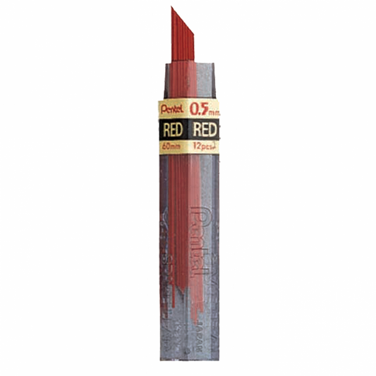 Pentel Colored Lead, 0.5Mm Red 12 Leads