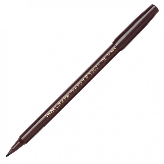 Pentel Color Pen, Fine Pt Dark Brown