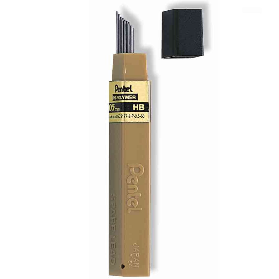 Pentel 100-HB Hi-Polymer Lead 12 Leads 0.5mm Fine