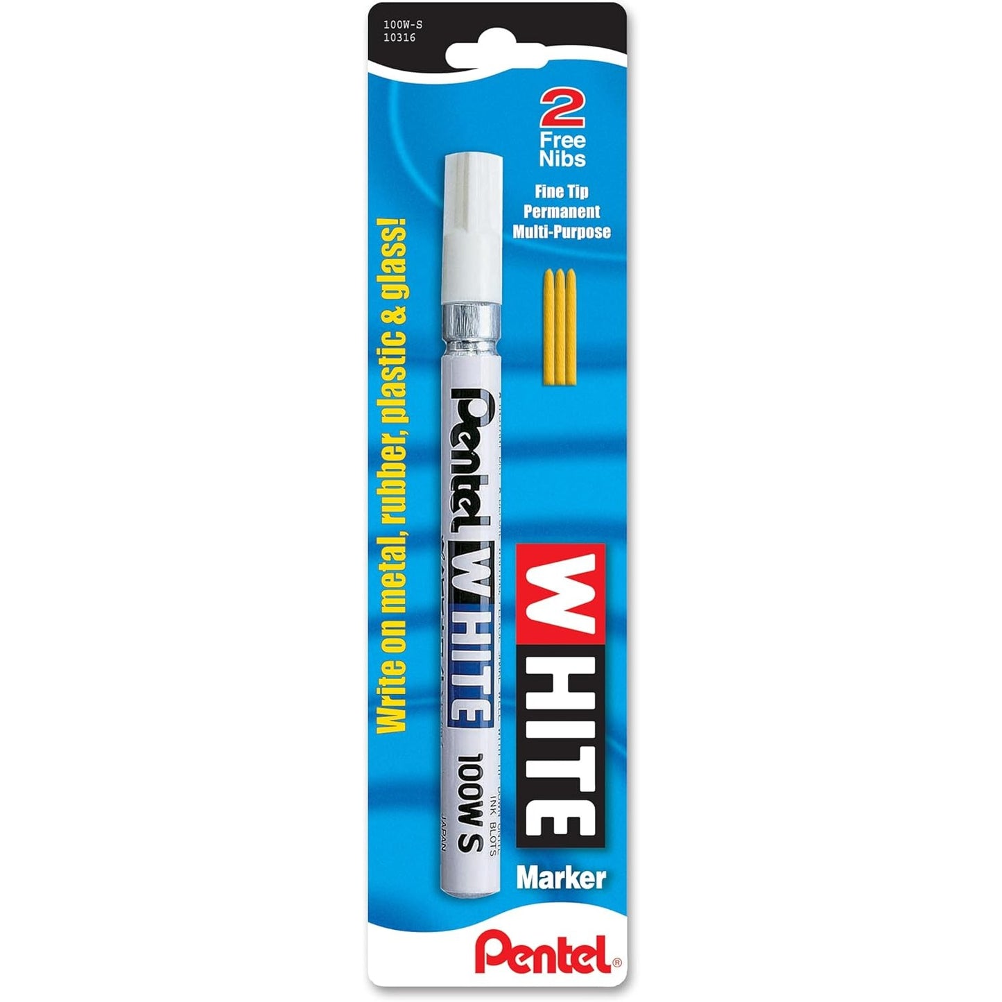 Pentel White Permanent Marker, Fine