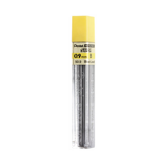 Pentel 50-9-B Super Hi-Polymer 0.9mm Thick Lead 15/pk