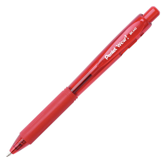 Pentel BK440-B Wow! Med Retractable Tip, Red