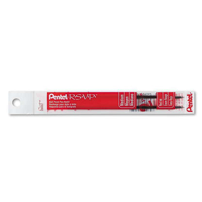 Pentel BKL10-B RSVP Ball Point Refill Med Red 2pk