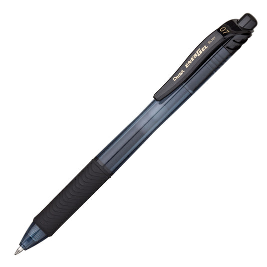 Pentel BL107-A EnerGel-X Retractable Liquid Gel Pen (0.7mm) Metal Tip - Black Ink