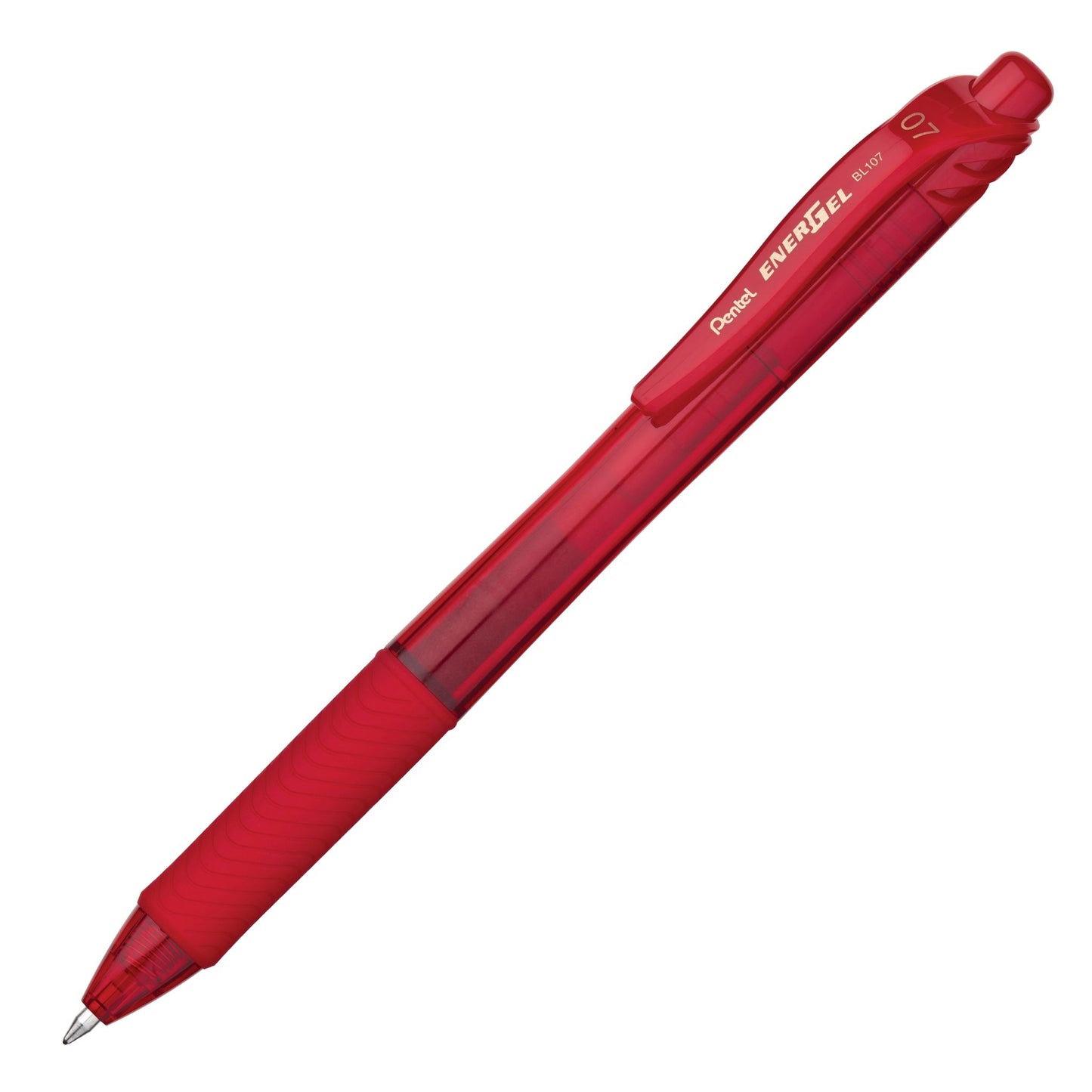 Pentel BL107-B EnerGel-X Retractable Liquid Gel Pen (0.7mm) Metal Tip - Red Ink