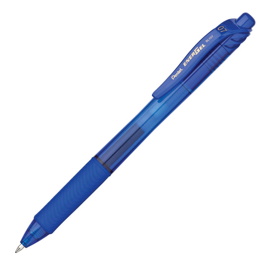 Pentel BL107-C EnerGel-X Retractable Liquid Gel Pen (0.7mm) Metal Tip - Blue Ink