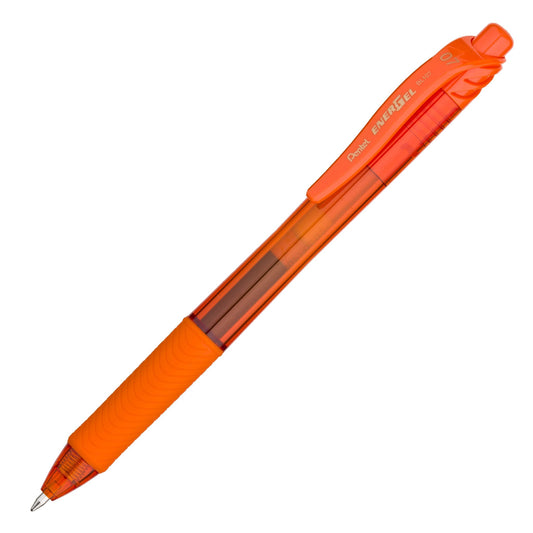 Pentel BL107-F EnerGel-X Retractable Liquid Gel Pen (0.7mm) Metal Tip - Orange Ink