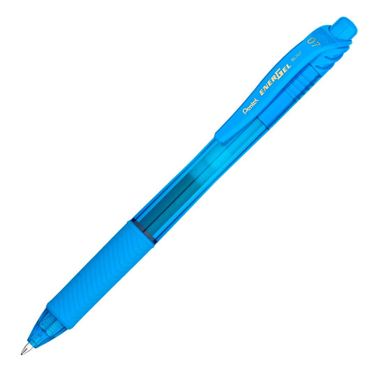 Pentel BL107-S EnerGel-X Retractable Liquid Gel Pen (0.7mm) Metal Tip - Sky Blue Ink