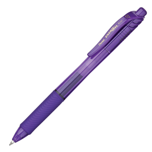Pentel BL107-V EnerGel-X Retractable Liquid Gel Pen (0.7mm) Metal Tip - Violet Ink