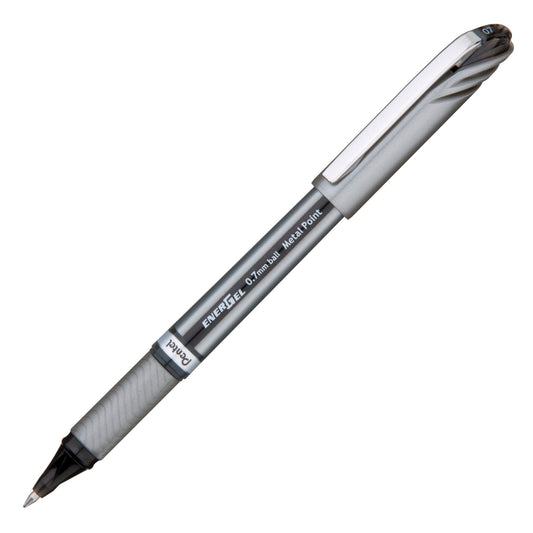 Pentel BL27-A EnerGel NV Liquid Gel Pen, (0.7mm) Medium Line Capped, Metal Tip, Black Ink