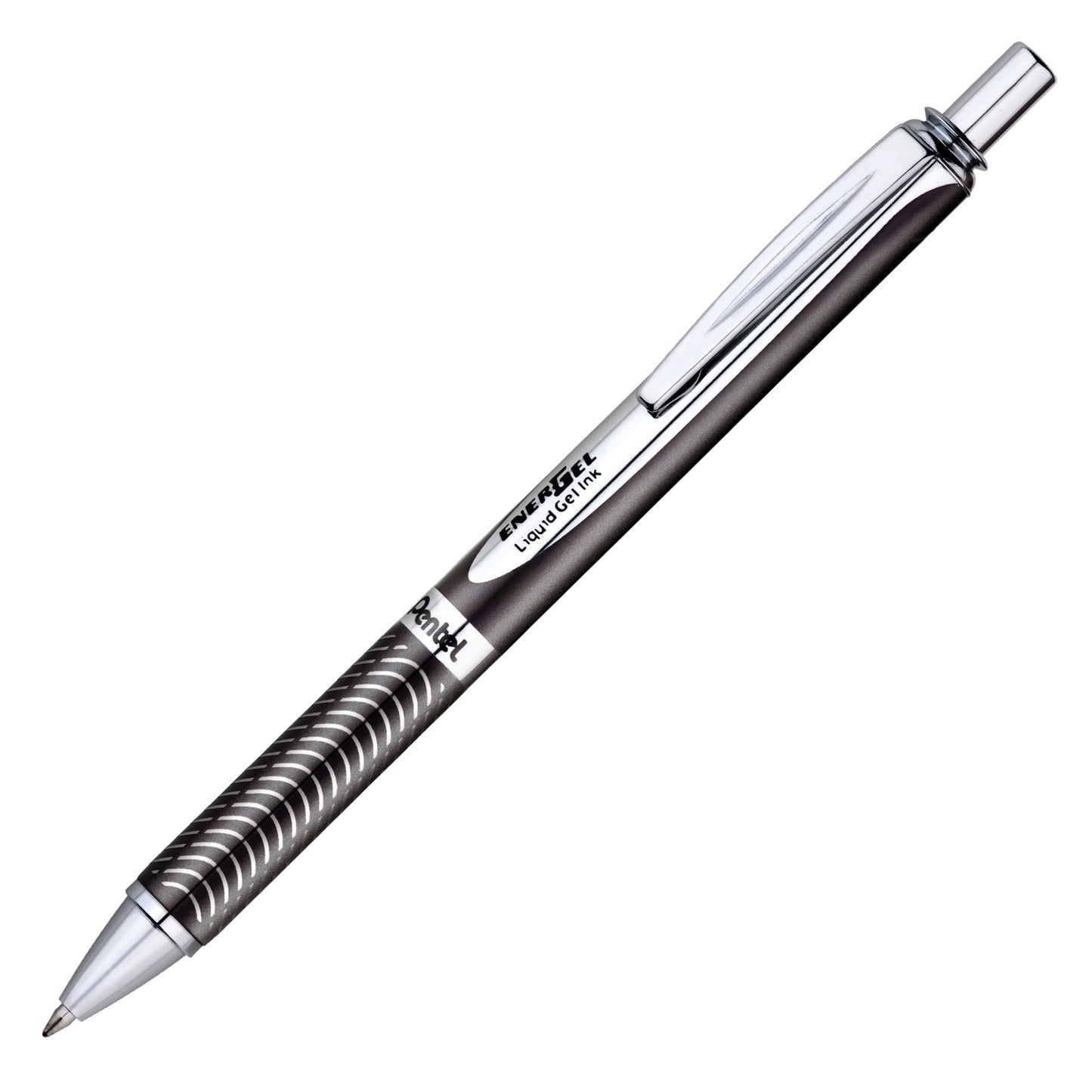 Pentel BL407A-A EnerGel Alloy RT Premium Liquid Gel Pen, Medium Line, Metal Tip, Black Barrel, Bl...