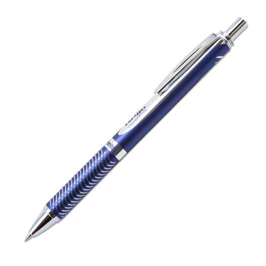 Pentel BL407C-A EnerGel Alloy RT Premium Liquid Gel Pen, Medium Line, Metal Tip, Blue Barrel, Bla...