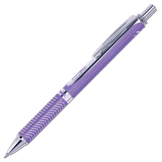 Pentel BL407V-A EnerGel Alloy RT Premium Liquid Gel Pen, Medium Line, Metal Tip, Violet Barrel, B...