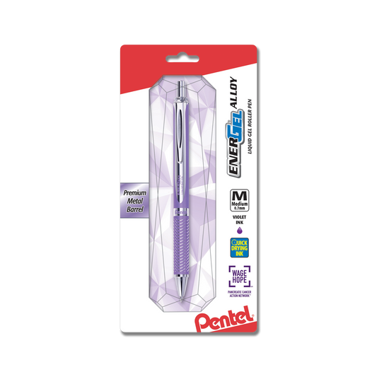 Pentel BL407VBPV EnerGel Alloy RT Premium Liquid Gel Pen, Medium Line, Metal Tip, Violet Barrel/Ink