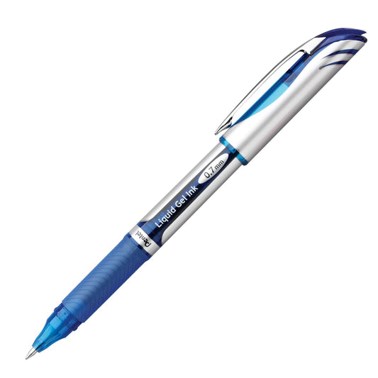 Pentel Energel Delux Refillable Liq Med Metal Tip, Blue