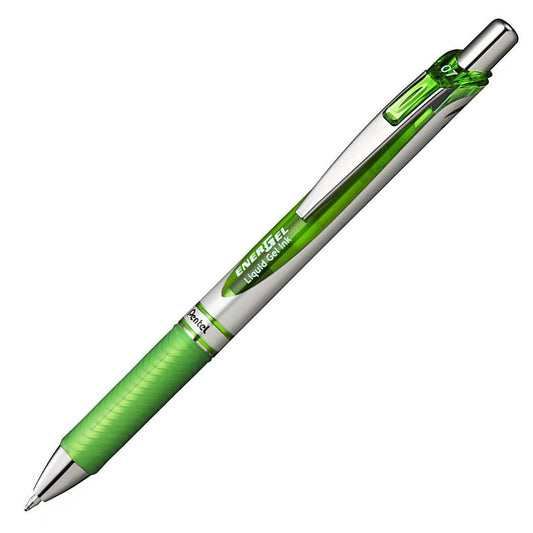 Pentel BL77-K EnerGel Delux RTX Retract Refillable Liq Med Metal Tip3.19, Lime Green