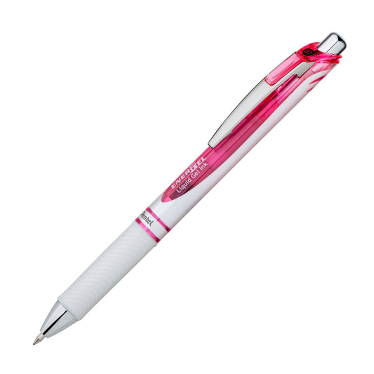 Pentel BL77PWP-A EnerGel Pearl Deluxe RTX  0.7mm Pink Accent, Black Ink