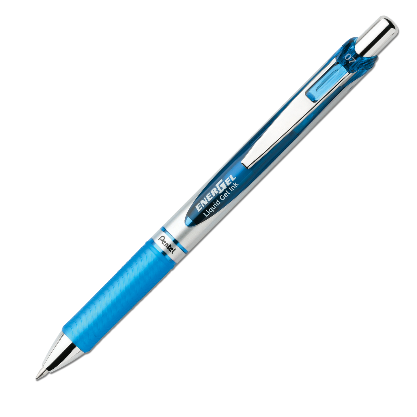 Pentel BL77-S EnerGel Delux RTX Retract Refillable Liq Med Metal Tip3.19, Sky Blue