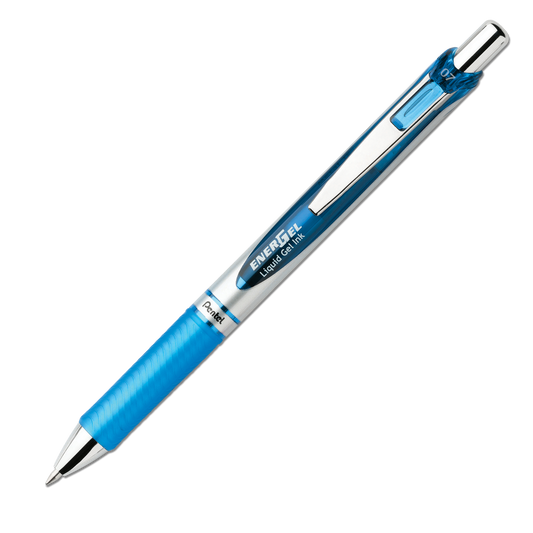 Pentel BL77-S EnerGel Delux RTX Retract Refillable Liq Med Metal Tip3.19, Sky Blue