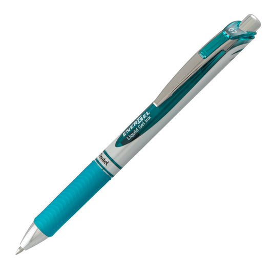 Pentel BL77-S3 EnerGel Delux RTX Retract Refillable Liq Med Metal Tip3.19, Turquoise