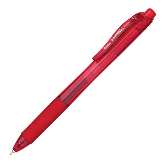 Pentel BLN105-B EnerGel-X Retractable Liquid Gel Pen (0.5mm) Needle Tip - Red Ink