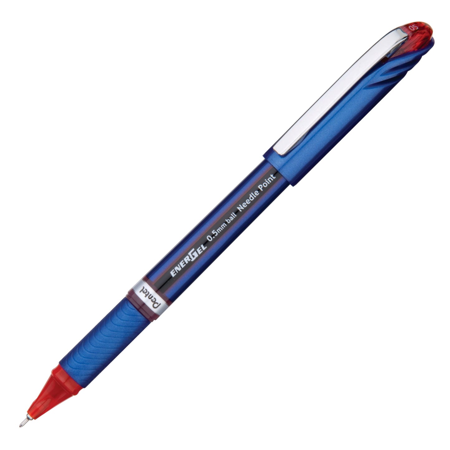 Pentel BLN25-B EnerGel NV Liquid Gel Pen, (0.5mm) Fine Line Capped, Needle Tip, Red Ink