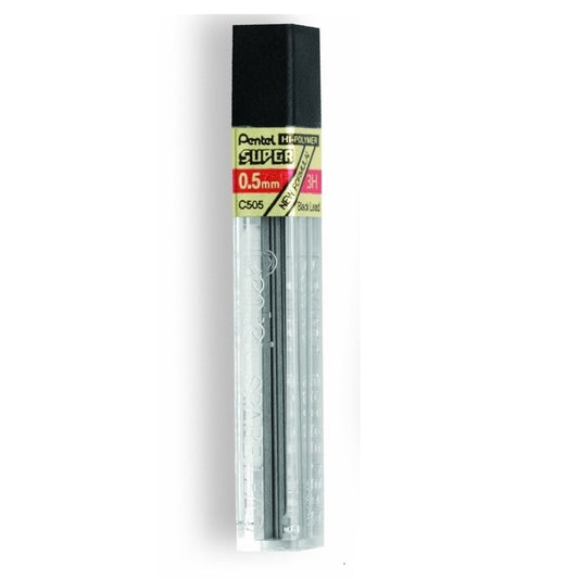 Pentel C505-3H Super Hi-Polymer 0.5mm Fine Lead 12/pk
