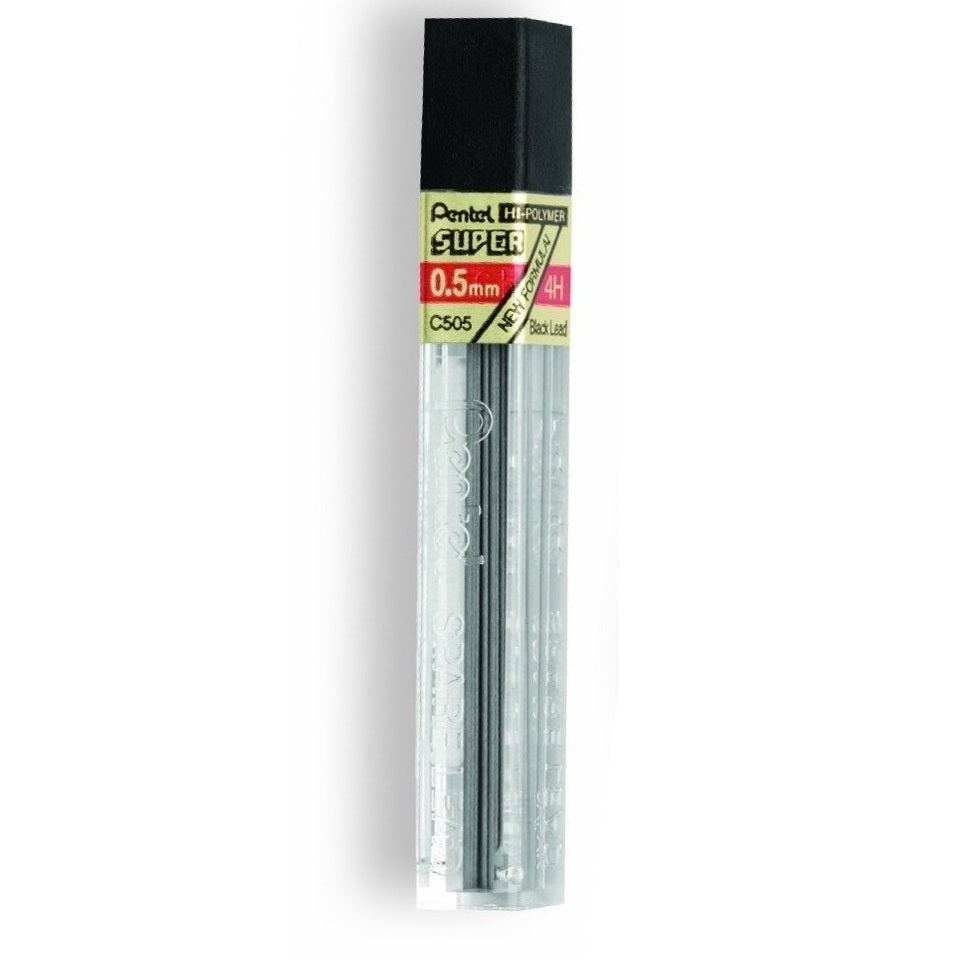 Pentel C505-4H Super Hi-Polymer 0.5mm Fine Lead 12/pk