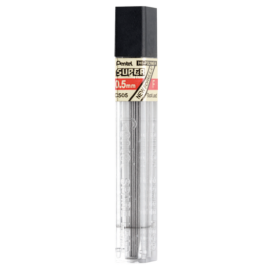 Pentel C505-F Super Hi-Polymer 0.5mm Fine Lead 12/pk