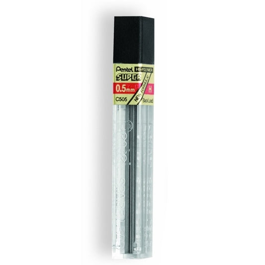 Pentel C505-H Super Hi-Polymer 0.5mm Fine Lead 12/pk