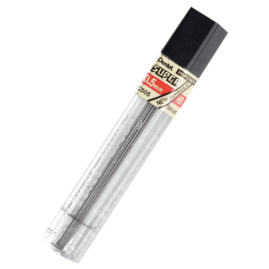 Pentel C505-HB Super Hi-Polymer 0.5mm Fine Lead 12/pk