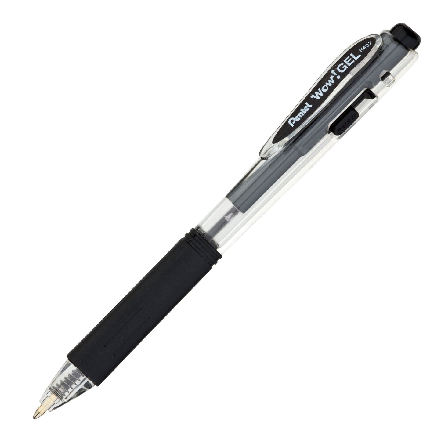 Pentel K437-A Wow! Gel Retractable Gel Pen, (0.7mm) Medium Line, Black Ink