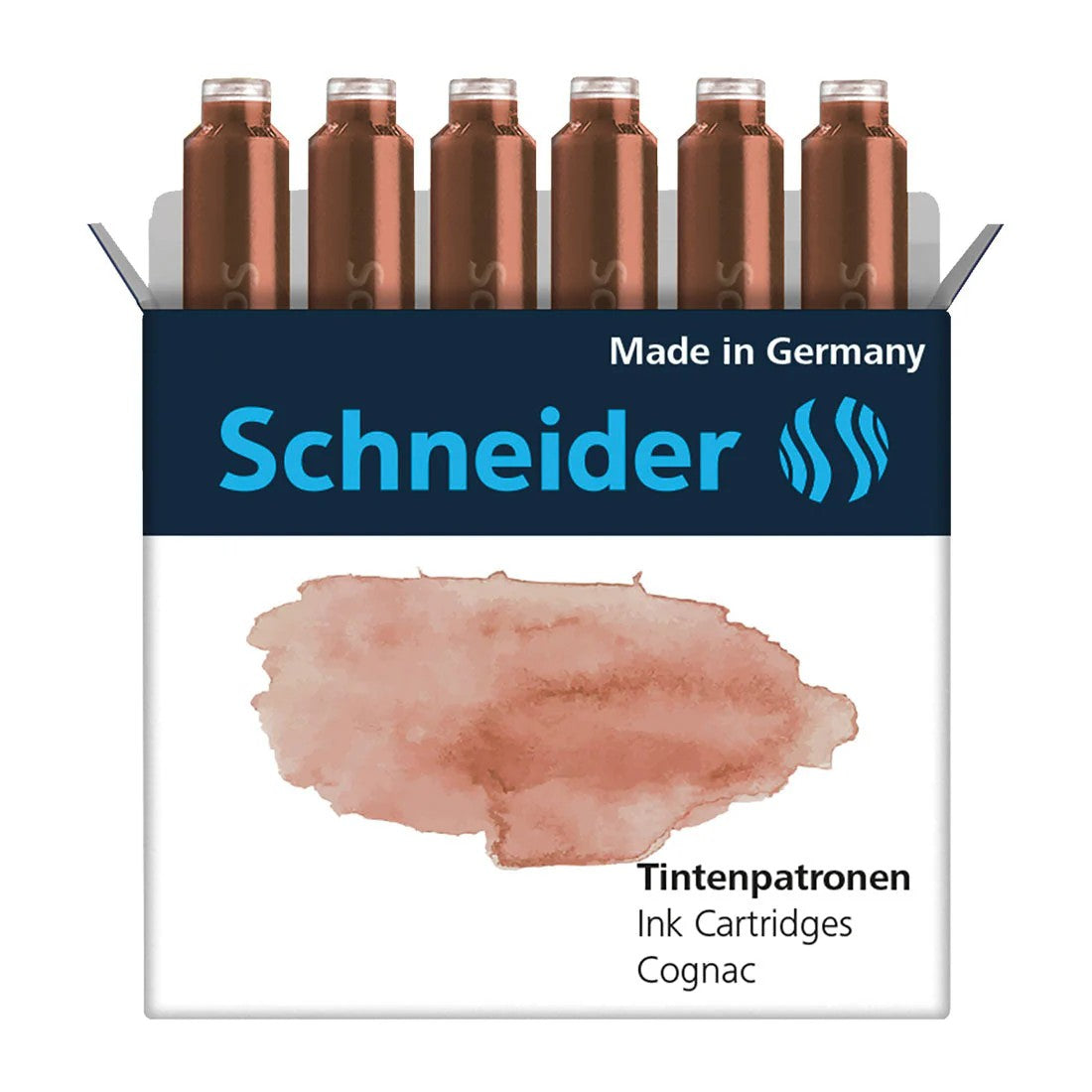 SCHNEIDER INK CARTRIDGE PASTEL, 6 CARTRIDGES/BOX, COGNAC