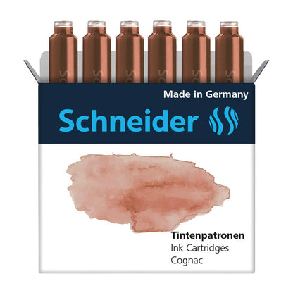 SCHNEIDER INK CARTRIDGE PASTEL, 6 CARTRIDGES/BOX, COGNAC